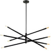 Petit lustre Wand de Dainolite avec fini noir mat et 8 ampoules