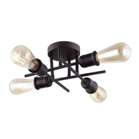 Plafonnier affleuré Nebraska de Dainolite avec fini espresso et 4 ampoules