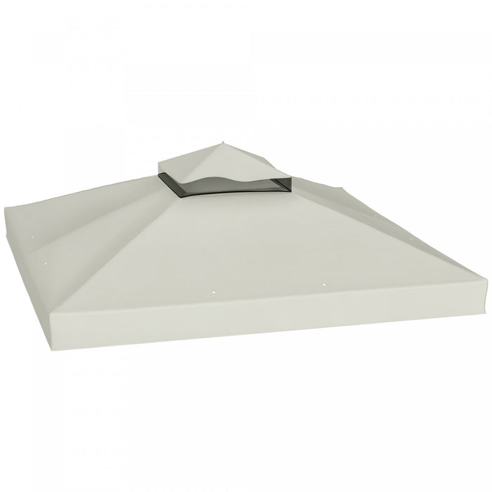 Toile de remplacement pour tonnelle 3 x 3 m, double toit, UPF30+, Gris clair