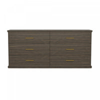  Commode traditionnelle Clifford en noyer (6 tiroirs)