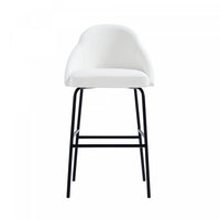  Tabouret de bar moderne en metal Gracie, rembourre, blanc et noir