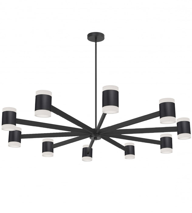 Lustre Wilson de Dainolite en acrylique blanc qui diffuse la lumière, avec fini noir mat et ampoule de 140 W