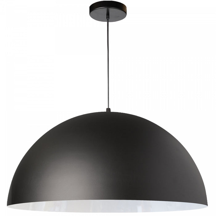 Grand luminaire suspendu Ofelia de Dainolite avec fini noir mat et blanc, et 1 ampoule