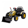 Aosom Bulldozer A Chevaucher Pour Enfants 6v Batterie Jouet Construction Musique Phare Avant Arriere Vitesse Pour 3-5 Ans Jaune