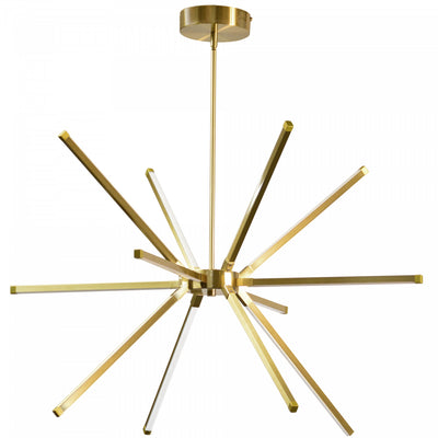 Dainolite Array LED Chandelier 60w Aged Brass White Acrylic Diffuser Lamp|Lustre Array de Dainolite en acrylique blanc qui diffuse la lumière, avec fini laiton vieilli et ampoule à DEL de 60 W