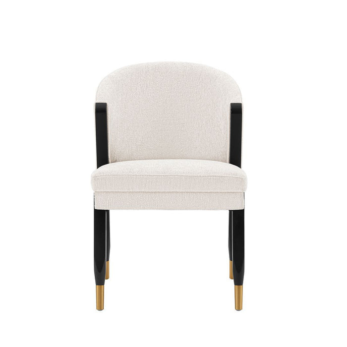Chaise de salle à manger moderne Ola de Manhattan Comfort en chenille - crème