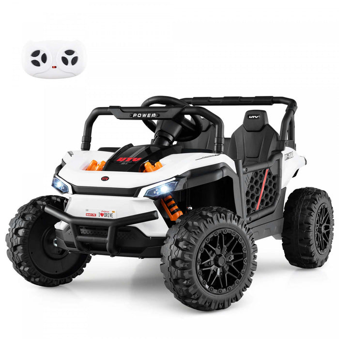 Costway 12v Kids Ride Sur Camion Avec Telecommande Parentale 3 Vitesses Et Fonction Avant Inverse Blanc