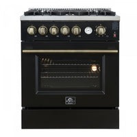  Cuisiniere a gaz Giovanni 30 pouces noire, 4,32 pi³ – FFSGS6274-30BLK
