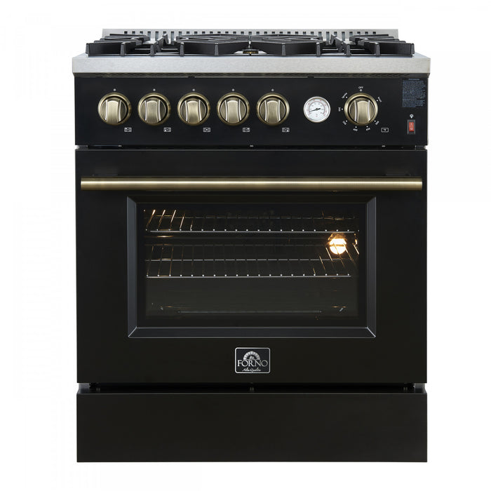 Cuisiniere a gaz Giovanni 30 pouces noire, 4,32 pi³ – FFSGS6274-30BLK