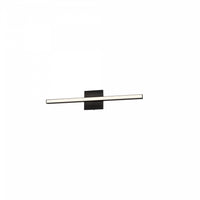 Lumière de coiffeuse Arandel de Dainolite en acrylique blanc qui diffuse la lumière, avec fini noir mat et ampoule à DEL de 18 W