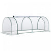 Outsunny Serre De Jardin Tunnel 2,5l X 1l X 0,8h M Grande Porte Zippee Bache Pvc Transparent Metal Epoxy Vert