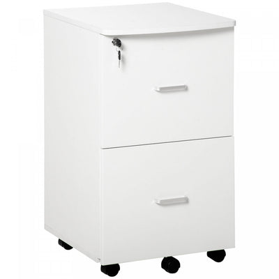 Vinsetto 2-drawer Mobile Office File Cabinet With Lock|Vinsetto Classeur De Bureau Mobile A 2 Tiroirs Avec Serrure