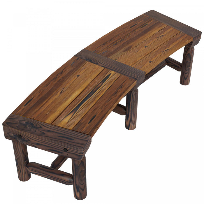 Outsunny Banc D'arbre De Jardin Rond En Bois Avec Siege A Lattes, Marron