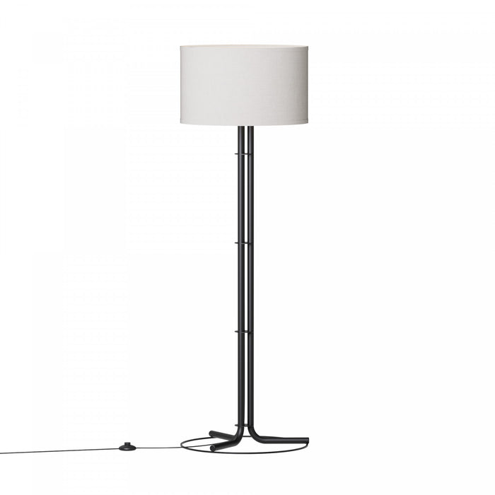 Lampe à pied noire de 62 po avec abat-jour cylindrique