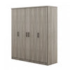 Armoire Christ En Bois De 59,2\" Avec 4 Portes, Tiroir Et Espace De Rangement Suspendu, Grise