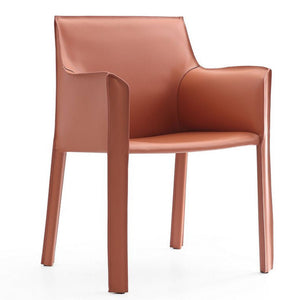 Chaise de salle à manger Vogue de Manhattan Comfort en similicuir - argile