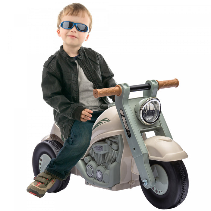 Qaba Voiture Bebe, Voiture A Pousser Pour Les 2 A 5 Ans Avec Musique Et Bulles, Voiture Coulissante Pied Au Sol Pour Les Tout-petits, Blanc Creme