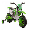 Aosom Moto Electrique Avec Roues Stabilisatrices Amovibles Scooter Electrique Pour Enfants 3-5 Ans Batterie 12 Volts Vitesse Max. 5 Mph Vert Et Blanc