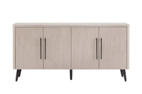  Buffet Jodie style milieu du siecle de 165 cm a rainures, chene blanchi