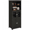 HOMCOM 63\" Buffet avec Huche, Armoire de Rangement avec Etagere Ajustable