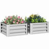 Outsunny Lot De 2 Pieces Parterre De Fleur Jardinieres En Acier, Argente