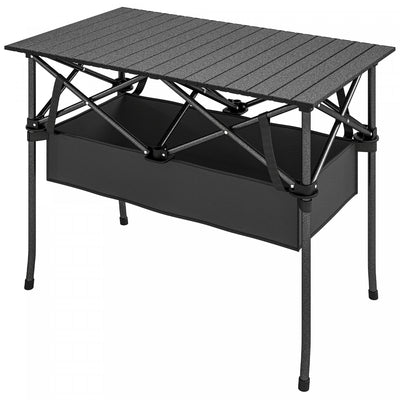 Outsunny 3ft Folding Camping Table with Mesh Storage Net, Carrying Bag