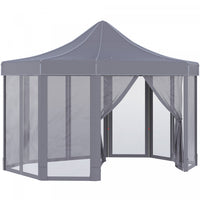 Outsunny 13' X 10' Tonnelle Barnum De Jardin Pliable Gazebo Pop-up Tente Reception Octogonale Avec P