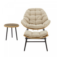  Ensemble de salon moderne Benson 3 pieces avec fauteuils, coloris creme