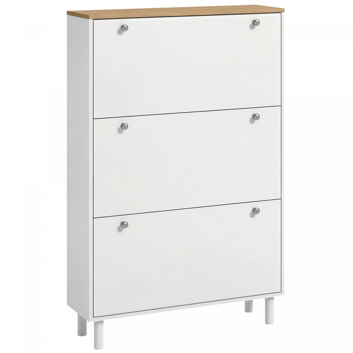 HOMCOM Armoire a chaussures avec 3 tiroirs rabattables pour 24 paires