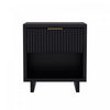 Table de nuit contemporaine Elara 18\" en bois massif noir (1 tiroir)