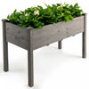 Costway En Bois Souleve Lit De Jardin De Legumes Eleve Cultiver Planteur De Legumes Gris