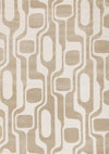 Carpette Leopold beige et crème de style moderne du milieu du 20e siècle - 2 pi 7 po x 4 pi 11 po