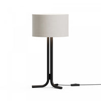  Lampe de table noire de 20 po avec abat-jour cylindrique