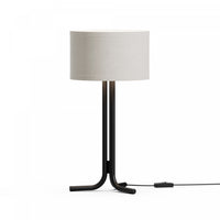 Lampe de table noire de 20 po avec abat-jour cylindrique