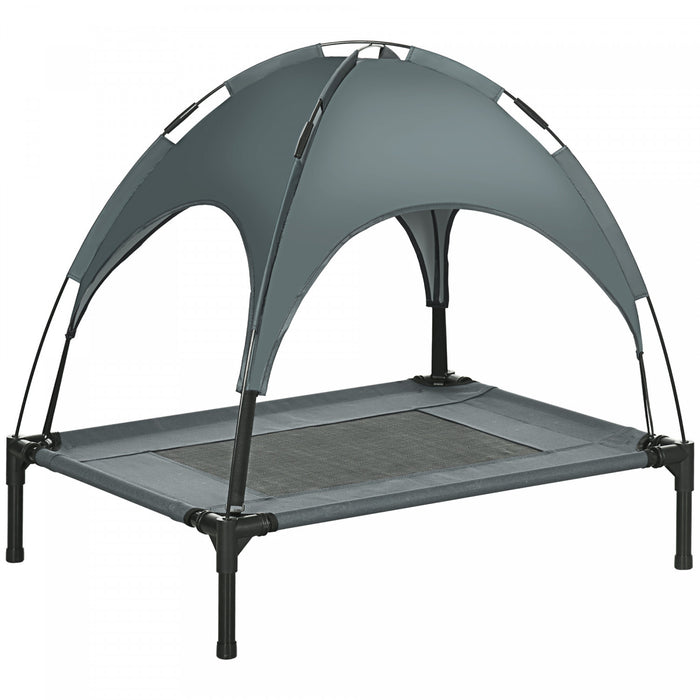 Pawhut Lit Pour Chien Portable Sureleve Avec Auvent De Protection Uv (30\" L X 24,3\" L X 29\" H)