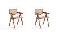 Fauteuil en bois au style industriel chic Hamlet en coloris naturel - Lot de 2