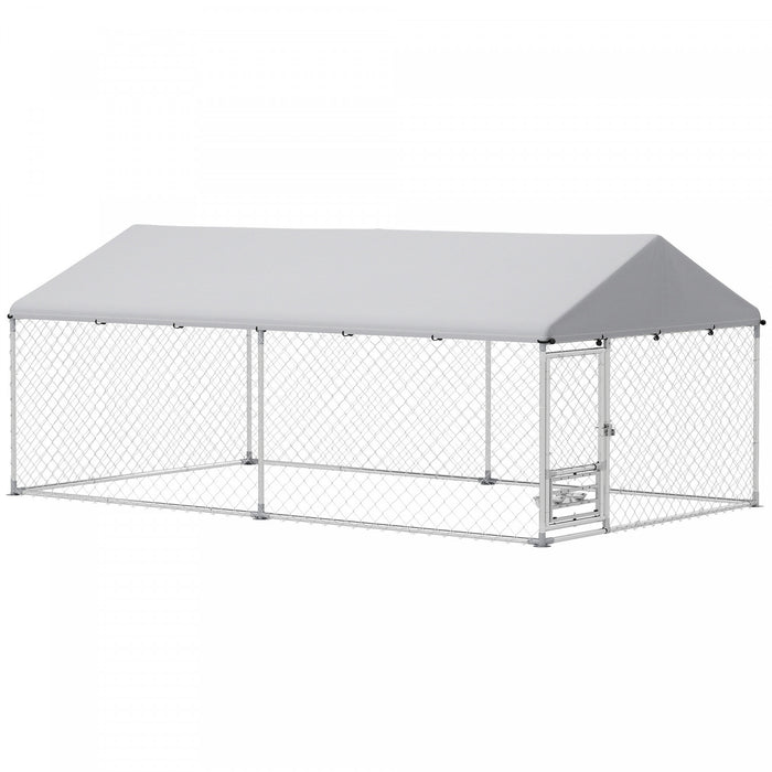 Dog Run W/ Adjustable & Rotating Bowls, 13.1' X 7.5' X 5.2'