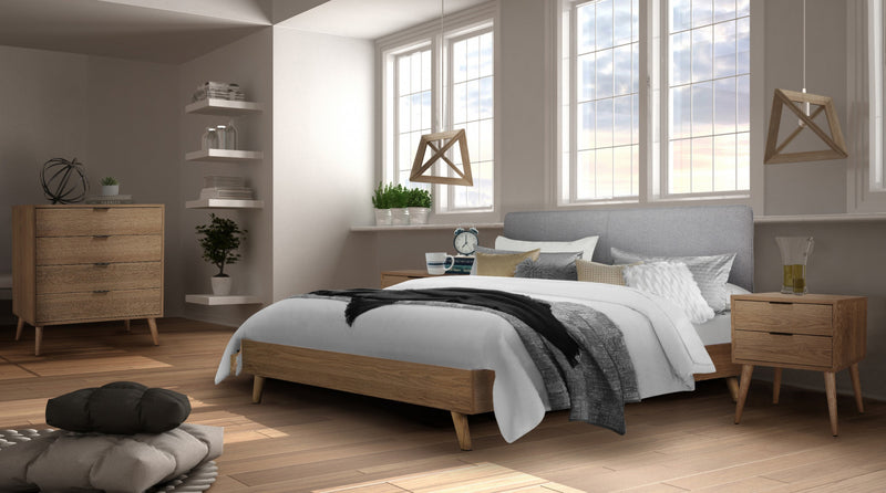 Table De Nuit Flashby Avec 2 Tiroirs - Faux Bois Naturel