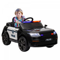 Qaba Voiture Electrique 12 V Pour Enfants, Voiture De Police Pour Enfants Alimentee Par Batterie Ave