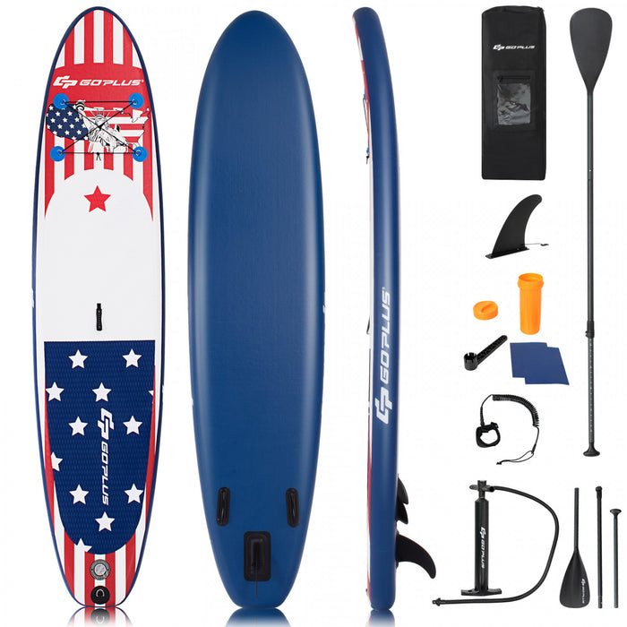 Goplus 11' Gonflable Stand Up Paddle Board Surfboard W/pompe Paddle En Aluminium