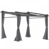 Outsunny Pergola Metallique De 9.7' X 9.7' Avec Toit Coulissant, Auvent De Pergola Retractable Pour L'exterieur, Patio, Gris Fonce