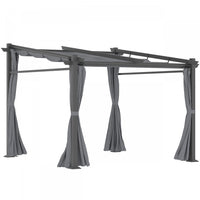 Outsunny Pergola Metallique De 9.7' X 9.7' Avec Toit Coulissant, Auvent De Pergola Retractable Pour