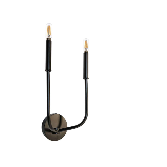 Applique murale Eleanor de Dainolite avec fini noir mat et 2 ampoules