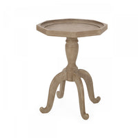  Table D’appoint Traditionnelle Roberta Avec Piètement En Pattes D’araignée, Finition Bois Flotté