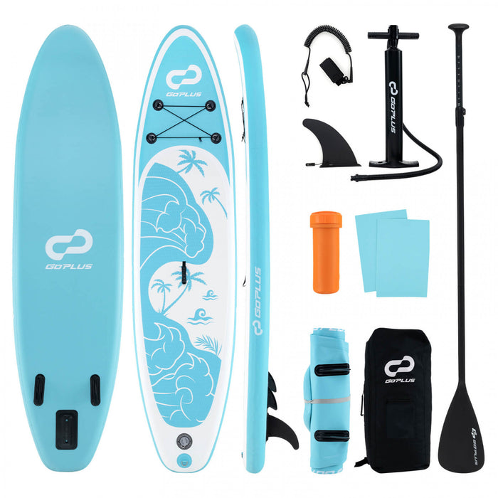 Petite Planche Gonflable De Sup Goplus, Planche De Pagaie Portable Avec Des Anneaux 5d