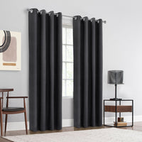 Panneau de rideau à œillets Adora noir - 52 po x 84 po