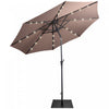 Costway Parasol de marche patio 9ft avec lumieres solaires et pied parasol en acier de 40 LBS