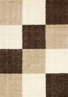 Tapis Fairmont a carreaux brun beige blanc, 7'10\" x 10'6\"