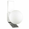 Grande applique murale Valemont de Dainolite en verre blanc opale, avec fini chromé poli et 1 ampoule