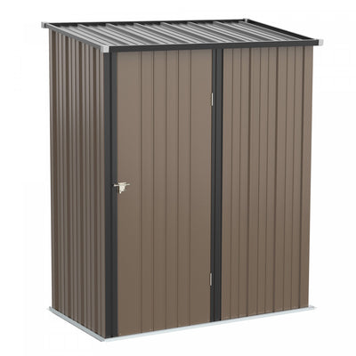 Outsunny 5' X 3' Outdoor Storage Shed, Steel Garden Shed With Single Lockable Door, Tool Storage Hou|Outsunny 5' X 3' Hangar De Stockage Exterieur, Abri De Jardin En Acier Avec Simple Porte Verrouillab